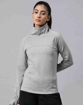 women slim fit sweatshirt with full sleeves