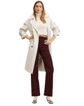 women slim fit trousers with high waist