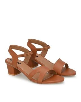 women sling-back chunky heeled sandals