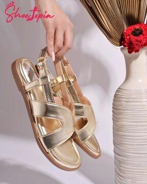 women sling-back regular fit flat sandals