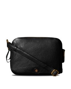 women sling bag with detachable strap & metal accent