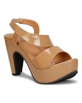 women slingback chunky heeled sandals