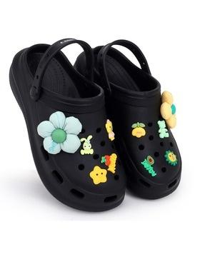 women slingback clogs with applique