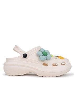 women slingback clogs with applique