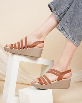 women slingback strappy wedges