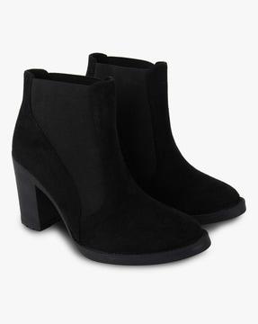 women slip-on ankle-length boots