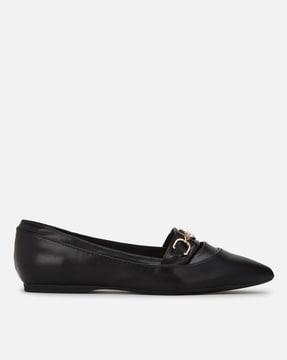 women slip-on ballerinas with metal accent