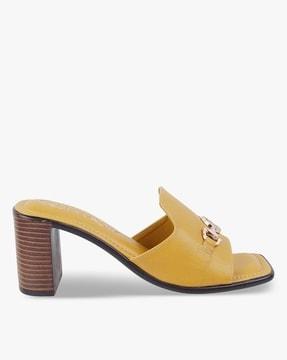 women slip-on block heeled