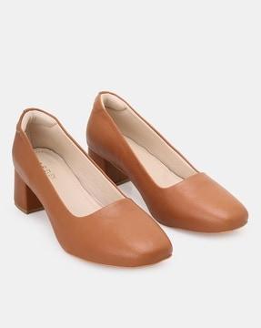 women slip-on chunky-heeled shoes