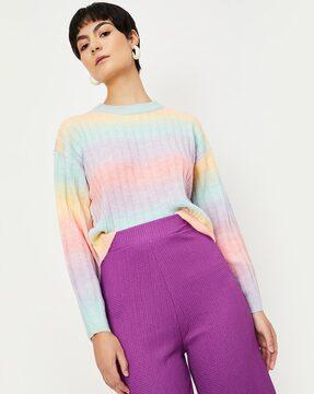 women slip-on crew-neck sweater