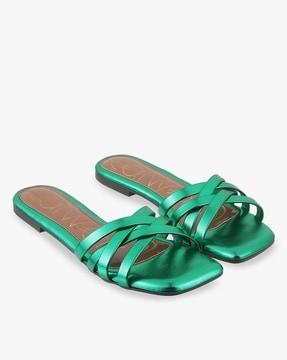 women slip-on flat sandals