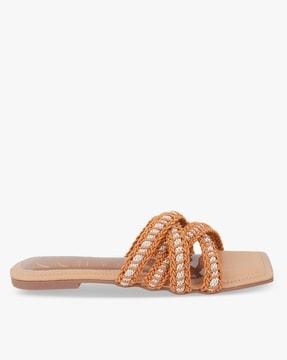 women slip-on flat sandals