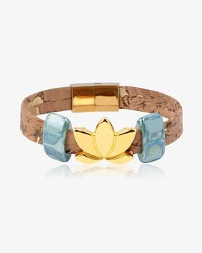 women slip-on lotus bracelet