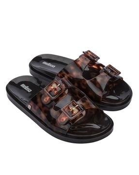 women slip-on multi strap flip-flops