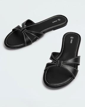 women slip-on round-toe flat sandals