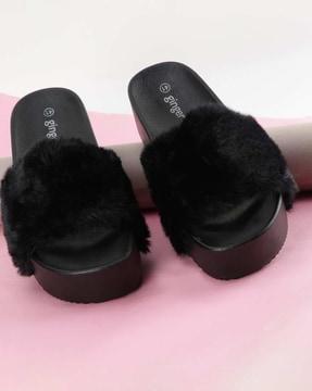 women slip-on round-toe slides