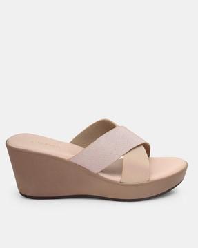 women slip-on round-toe wedges