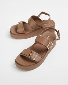 women slip-on sandals with flat heals