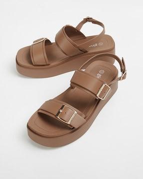 women slip-on sandals with flat heals