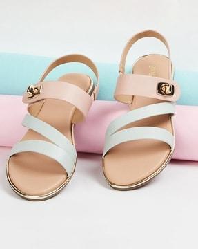 women slip-on sandals with flat heals