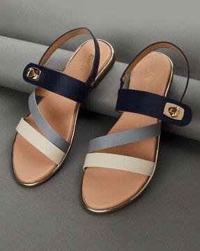 women slip-on sandals with flat heals