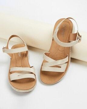 women slip-on sandals with flat heals