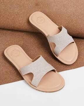 women slip-on sandals with slingback