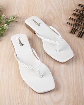 women slip-on sandals with synthetic upper