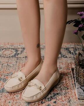 women slip-on shoes with bow-accent