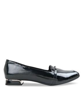 women slip-on shoes with metal accent