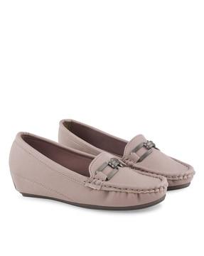 women slip-on shoes with metal-accent