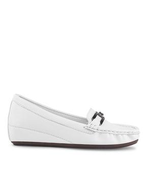 women slip-on shoes with metal-accent