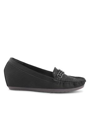 women slip-on shoes with metal-accent