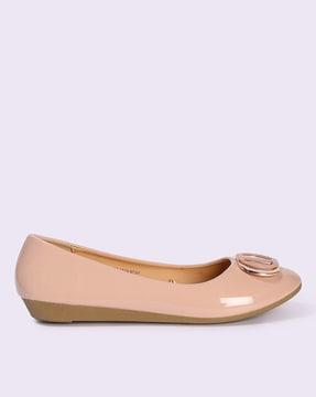 women slip-on shoes with metallic accent