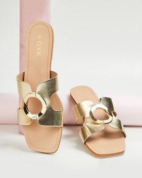 women slip-on slider flat sandals