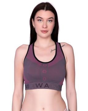 women slip-on sports bra with stretchable strap