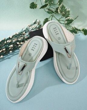 women slip-on t-strap flip-flops