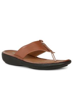 women slip-on t-strap sandals