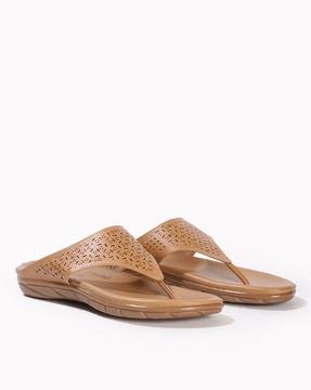 women slip-on t-strap sandals