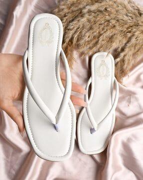 women slip-on t-strap sandals