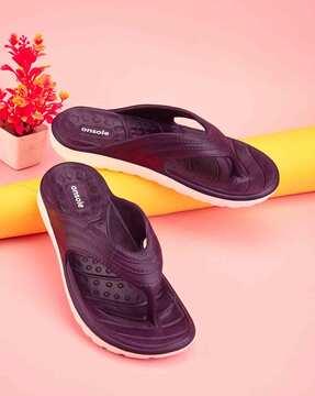 women slip-on t-strap sandals