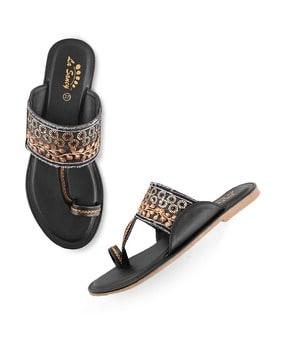 women slip-on toe-ring sandals