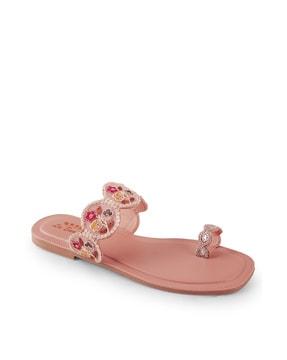 women slip-on toe-ring sandals