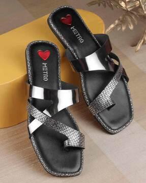 women slip-on toe-ring sandals