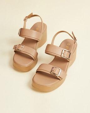 women slip-on wedges heeled sandals