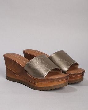 women slip-on wedges sandals