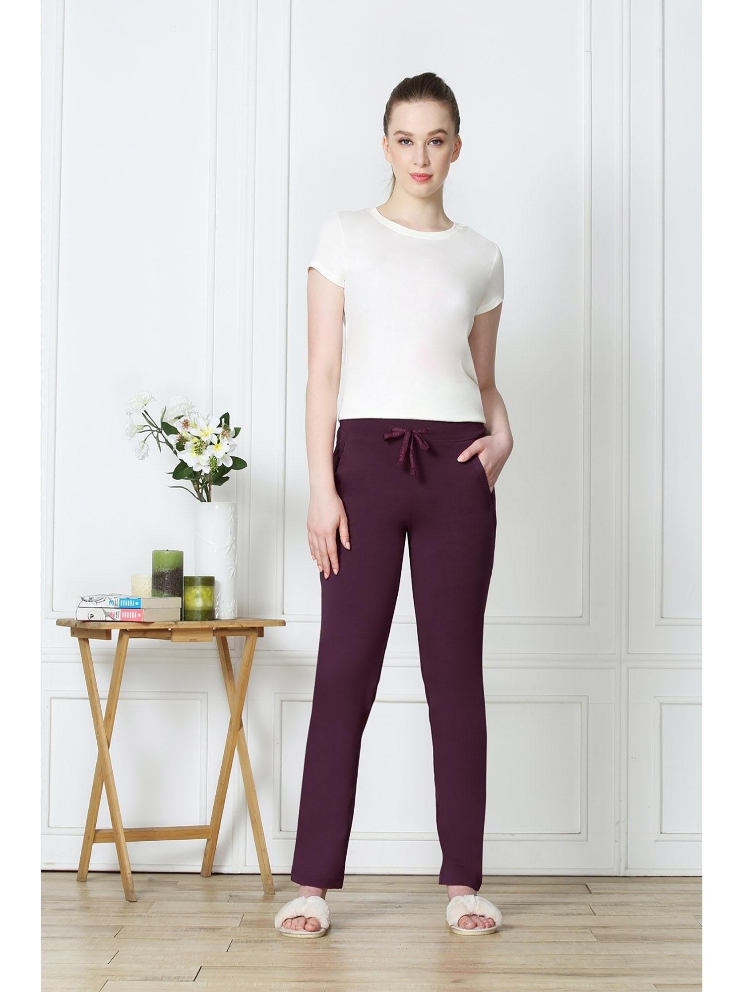 women smart tech lounge pants - potent purple