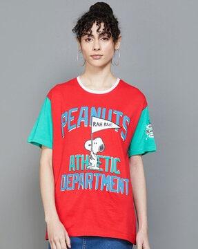 women snoopy print t-shirt