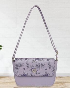 women snow floral print sling bag with adjustable strap