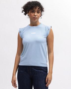 women solid cotton t-shirt